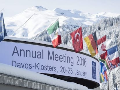 Preparativos de la reunión del Foro Económico Mundial en Davos.