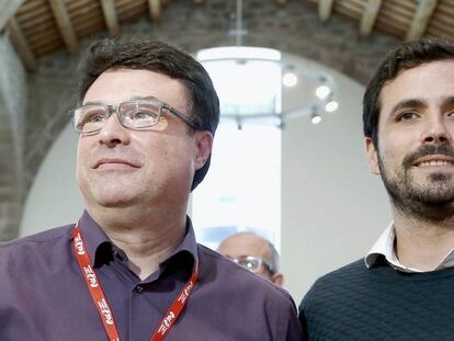 El coordinador general de IU, Alberto Garz&oacute;n y el coordinador general de EUiA, Joan Josep Nuet