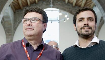 El coordinador general de IU, Alberto Garz&oacute;n y el coordinador general de EUiA, Joan Josep Nuet