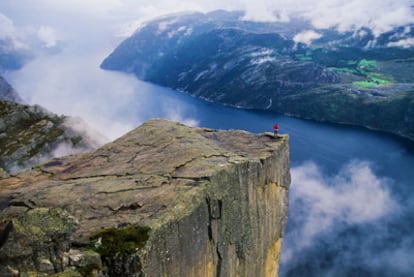 La roca del Púlpito (Preikestolen), en Noruega.