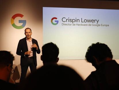 Crispin Lowery, director de Hardware de Google Europa, ayer en la presentación del Pixel 2 XL en Madrid, en un evento compartido con Orange. 