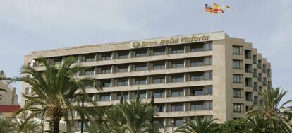 Vista de la fachada del hotel Gran Meliá Victoria en Palma de Mallorca.