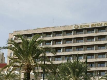 Vista de la fachada del hotel Gran Meliá Victoria en Palma de Mallorca.