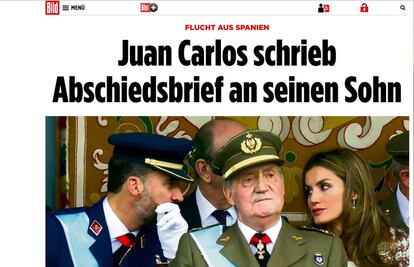 En Alemania, ‘Bild' destaca en su portada la marcha del rey y el contenido de la misiva enviada a Felipe VI. Además, la publicación germana explica el papel de Corinna Larsen en la vida de Juan Carlos I.