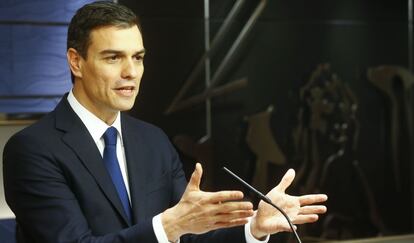 Sánchez, tras reunirse con el Rey.
