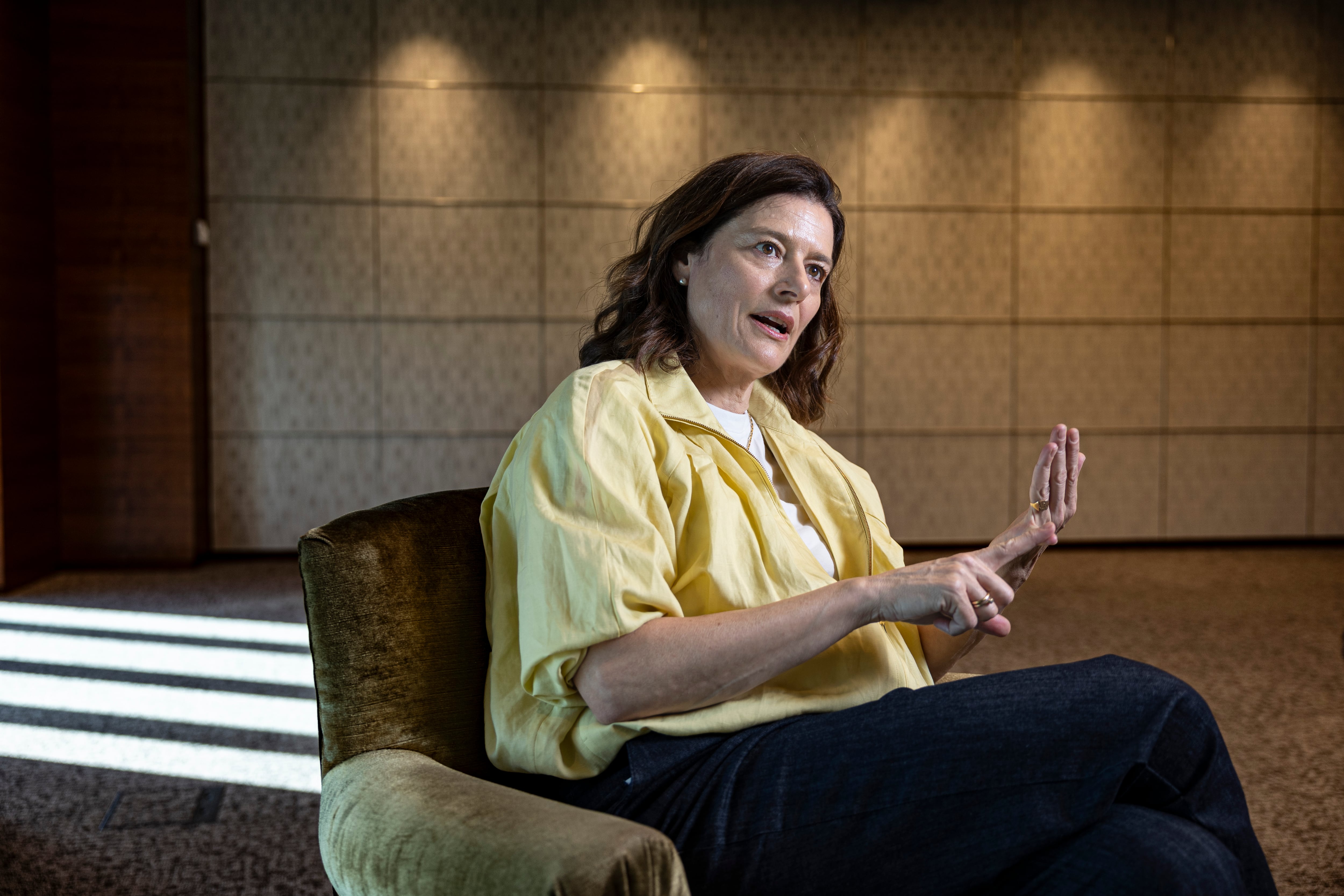 Miriam González, durante la entrevista.