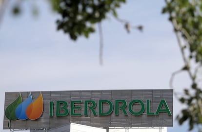 Logo de Iberdrola, en su sede de Madrid.