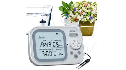 sistema de riego automatico que incorpora una pantalla lcd.