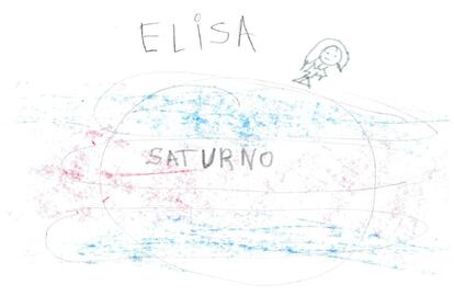 Muchos de los niños mostraron preocupación por los acontecimientos en Cataluña. Elisa, concretamente, dibujó el planeta Saturno habitado y "con la bandera de Barcelona", explicó la pequeña de seis años. No aclaró más.
