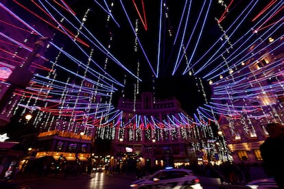 Luces navideñas en el centro de Madrid.