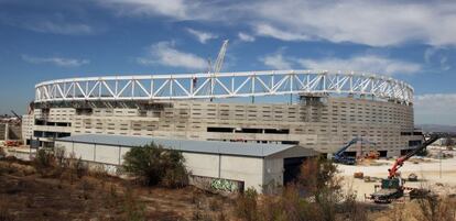 Estado de las obras, durante el mes de septiembre, del nuevo estadio del Atlético de Madrid, conocido como la Peineta.