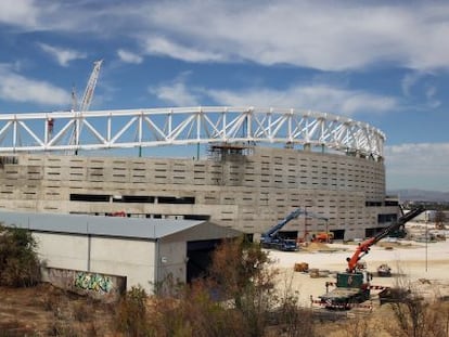 Estado de las obras, durante el mes de septiembre, del nuevo estadio del Atlético de Madrid, conocido como la Peineta.