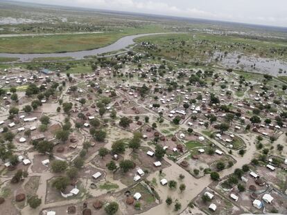 Inundaciones en el Alto Nilo en Sudán del Sur, en septiembre de 2022.