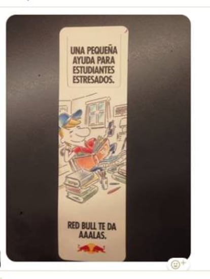 Carmen Pastor nos avisó de que Red Bull hace campañas en las universidades con este lema