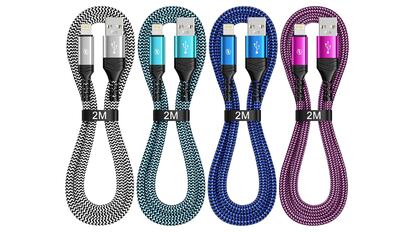 Pack de cuatro cables de iPhone de distintos colores