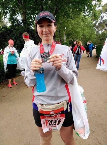 Tiziana Trotta tras un medio maratón de Madrid en una imagen cedida por ella misma.