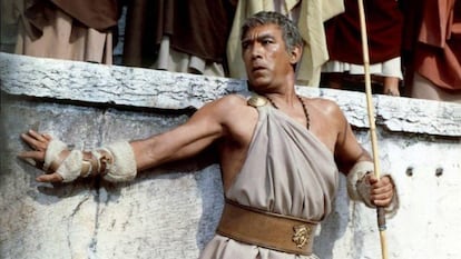 Anthony Quinn en una escena del filme &#039;Barrab&aacute;s&#039;, de Richard Fleischer.
 