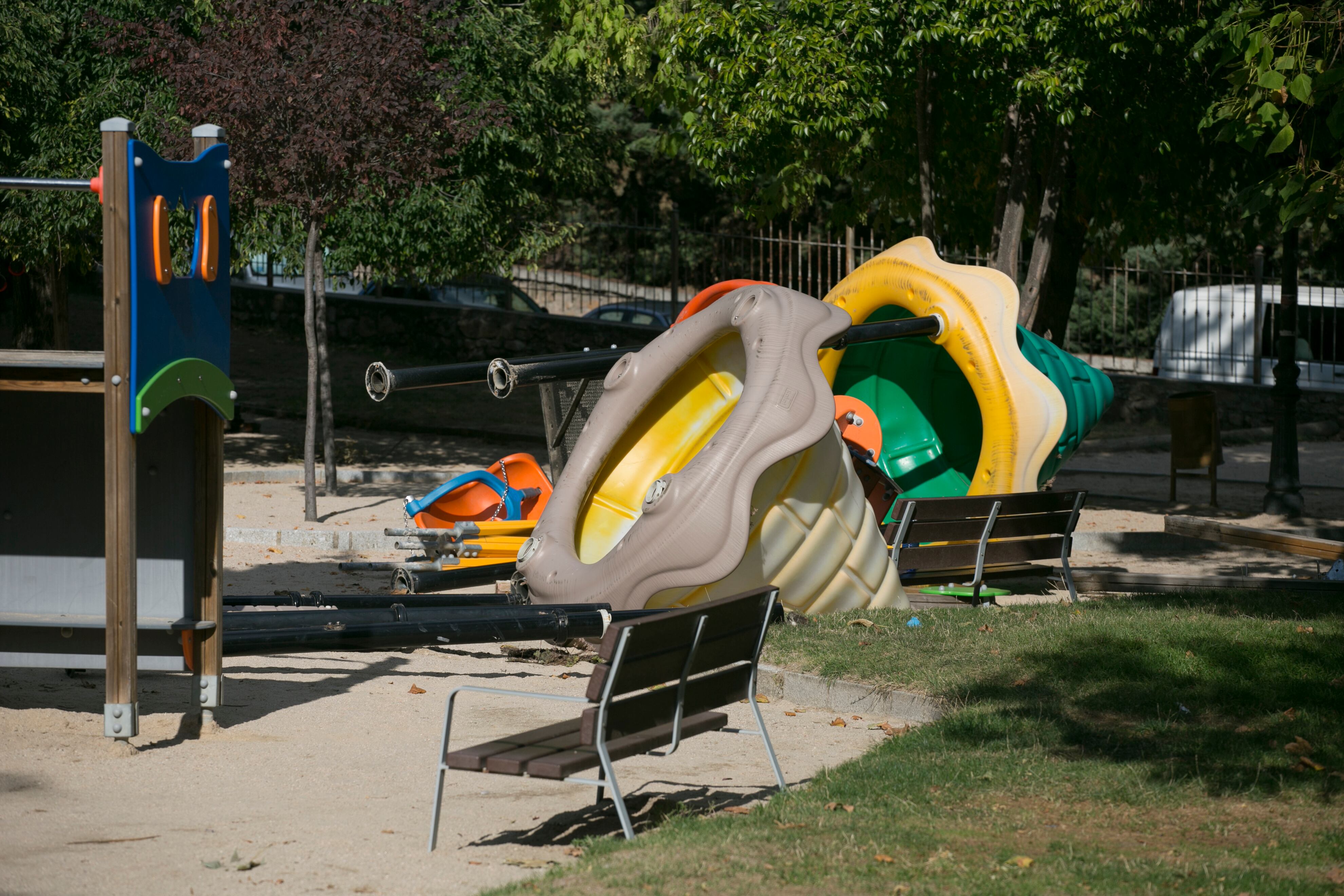 Detalle del parque infantil de La Boni, del que la duquesa del infantado reclama la propiedad.