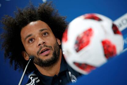 Marcelo, en la rueda de prensa previa a la semifinal del Mundial de Clubes.