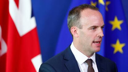 O ministro britânico para o ‘Brexit’, Dominic Raab, em Bruxelas.