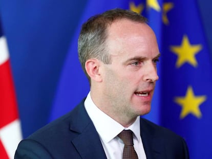 O ministro britânico para o ‘Brexit’, Dominic Raab, em Bruxelas.