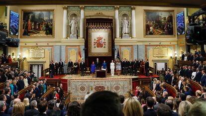 Vista general del acto de jura de la Constitución por la princesa Leonor en el Congreso de los Diputados, este martes.