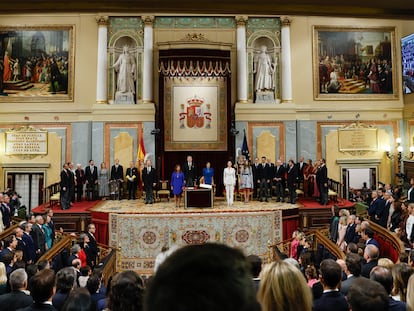 Vista general del acto de jura de la Constitución por la princesa Leonor en el Congreso de los Diputados, este martes.