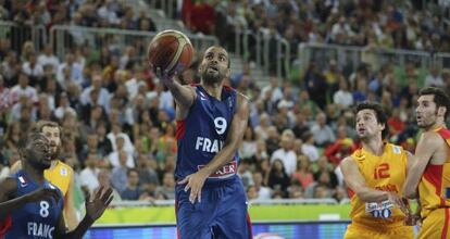 Tony Parker en el partido contra España.