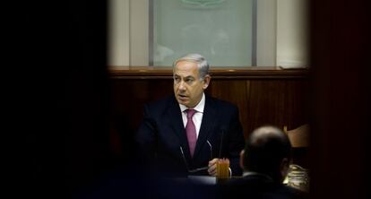 Benjamín Netanyahu, en la reunión del domingo 28 de julio.
