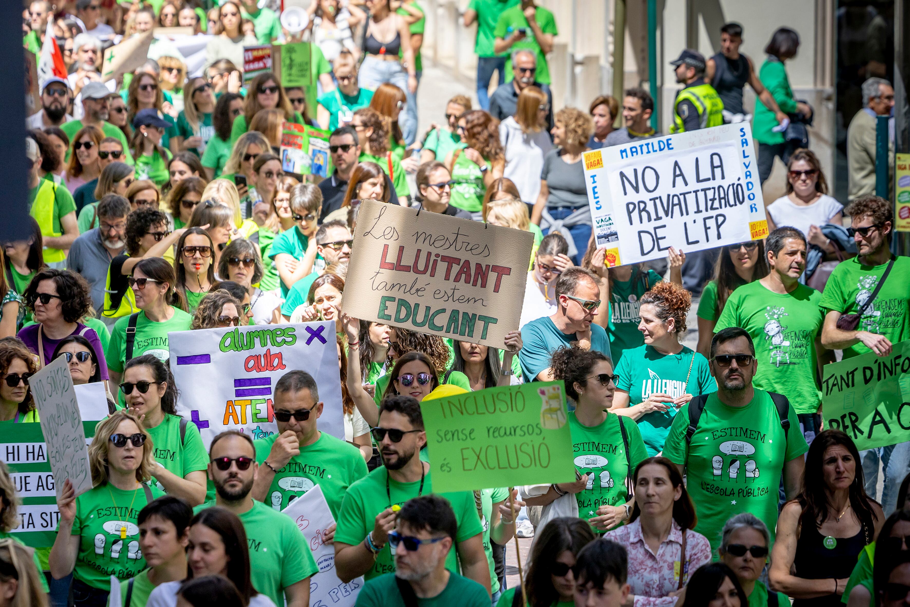 Manifestación de Castelló, este lunes.