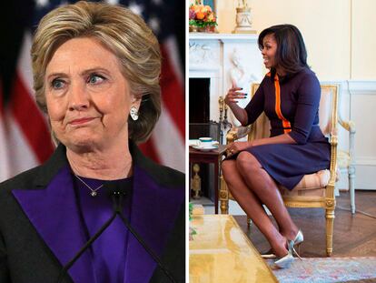 ¿Por qué visten de violeta Hillary y Michelle Obama tras la victoria de Trump?