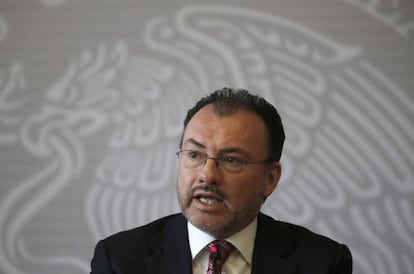 Luis Videgaray, en una conferencia de prensa, este martes.