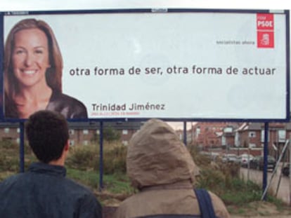 Cartel electoral de la candidata del PSOE a la alcaldía de Madrid, Trinidad Jiménez.