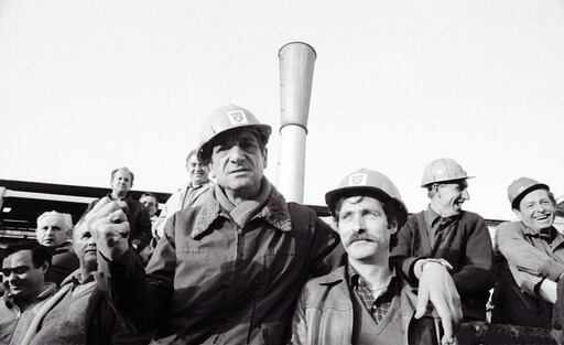 Trabajadores de la siderurgia saguntina.