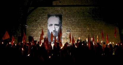 Homenatge a Lluís Companys a Montjuïc.