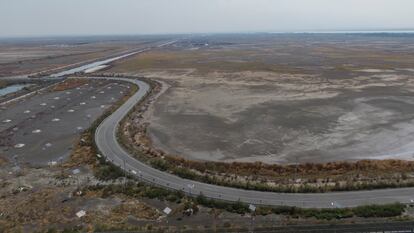 El área del Parque Ecológico Lago de Texcoco en 2022, antes de que comenzara su recuperación.