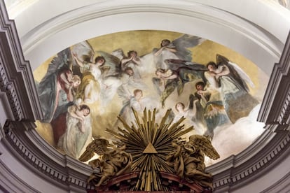 La 'Adoración de la Trinidad', de Francisco de Goya, en la ermita de San Antonio de la Florida, en Madrid.