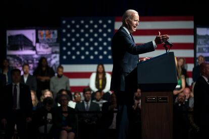 El presidente de Estados Unidos, Joe Biden, en el centenario de la masacre de Tulsa, Oklahoma, este martes.