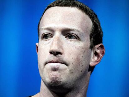 El fundador de Facebook, Mark Zuckerberg, durante su participaci&oacute;n en la Convenci&oacute;n VivaTech en Par&iacute;s este jueves.
