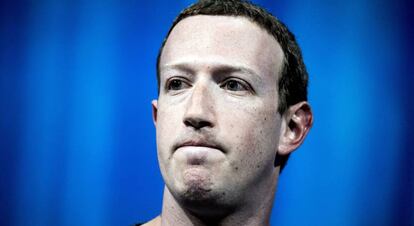 El fundador de Facebook, Mark Zuckerberg, durante su participación en la Convención VivaTech en París este jueves.