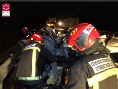La dotación del CPBC en el lugar del accidente. / Imagen del CPBC
