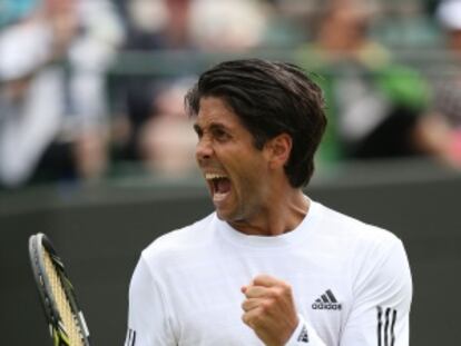 Verdasco celebra el triunfo ante Benneteau.