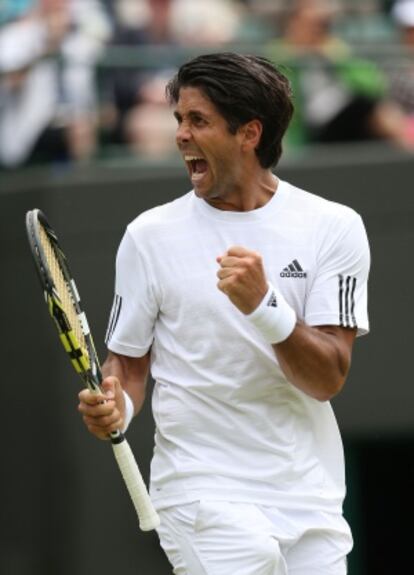 Verdasco celebra el triunfo ante Benneteau.