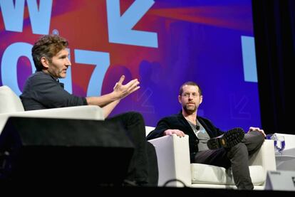 David Benioff y D.B. Weiss, durante una charla sobre Juego de tronos el pasado marzo. 