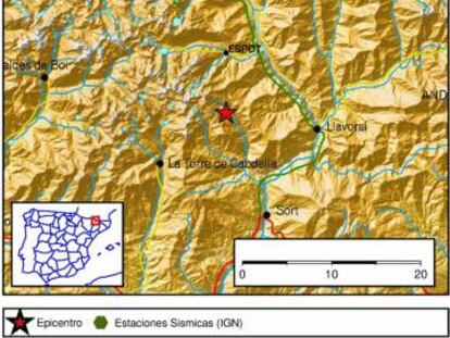 Un terratrèmol de 3,2 als Pirineus se sent a Sort