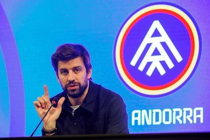 Gerard Piqué, máximo accionista del FC Andorra, en una conferencia de prensa este miércoles.