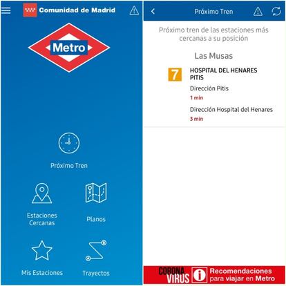 Nueva función de la App del Metro de Madrid.