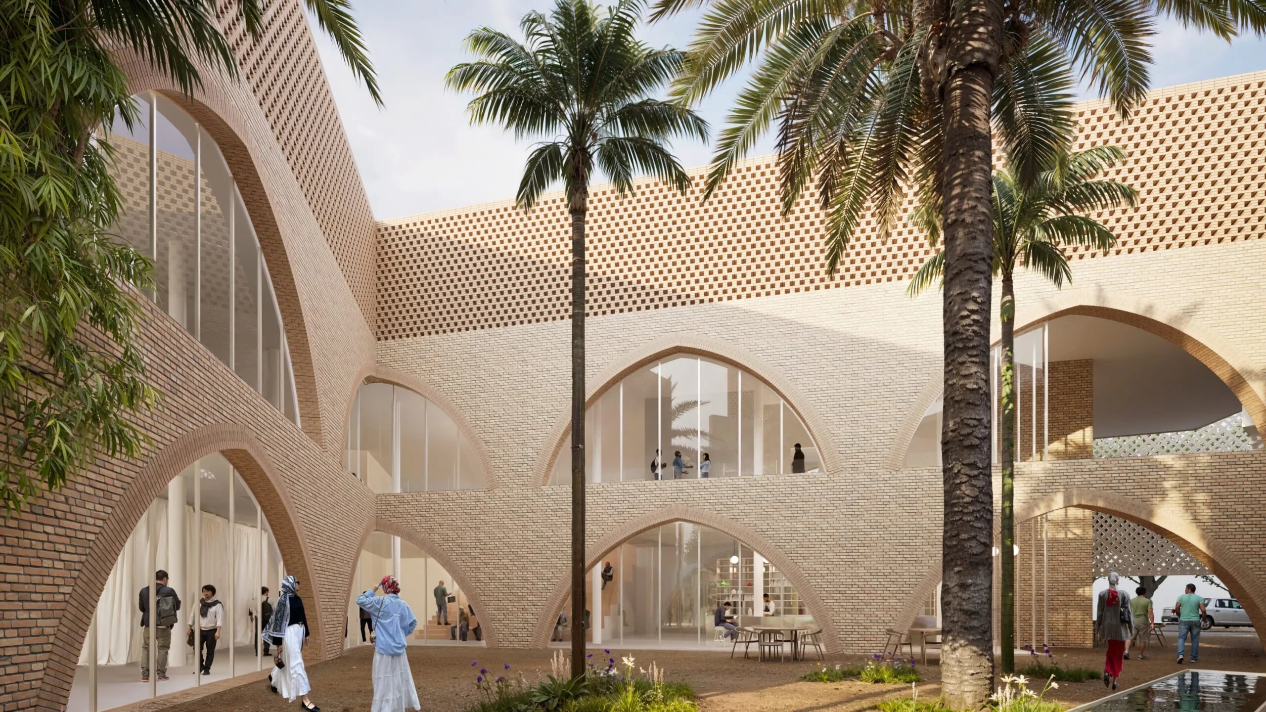 Recreación del patio del Centro Cultural proyectado por la Fundación Mezquita de Sevilla.