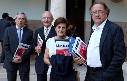 Antonio Ari&ntilde;o, Francisco Pons, Adela Cortina y Josep Ramoneda, ayer en la Nau. 