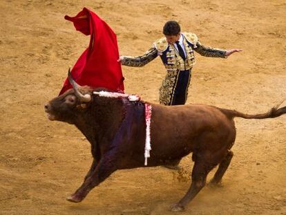 El torero David Luque en una corrida de la feria de las Fallas.